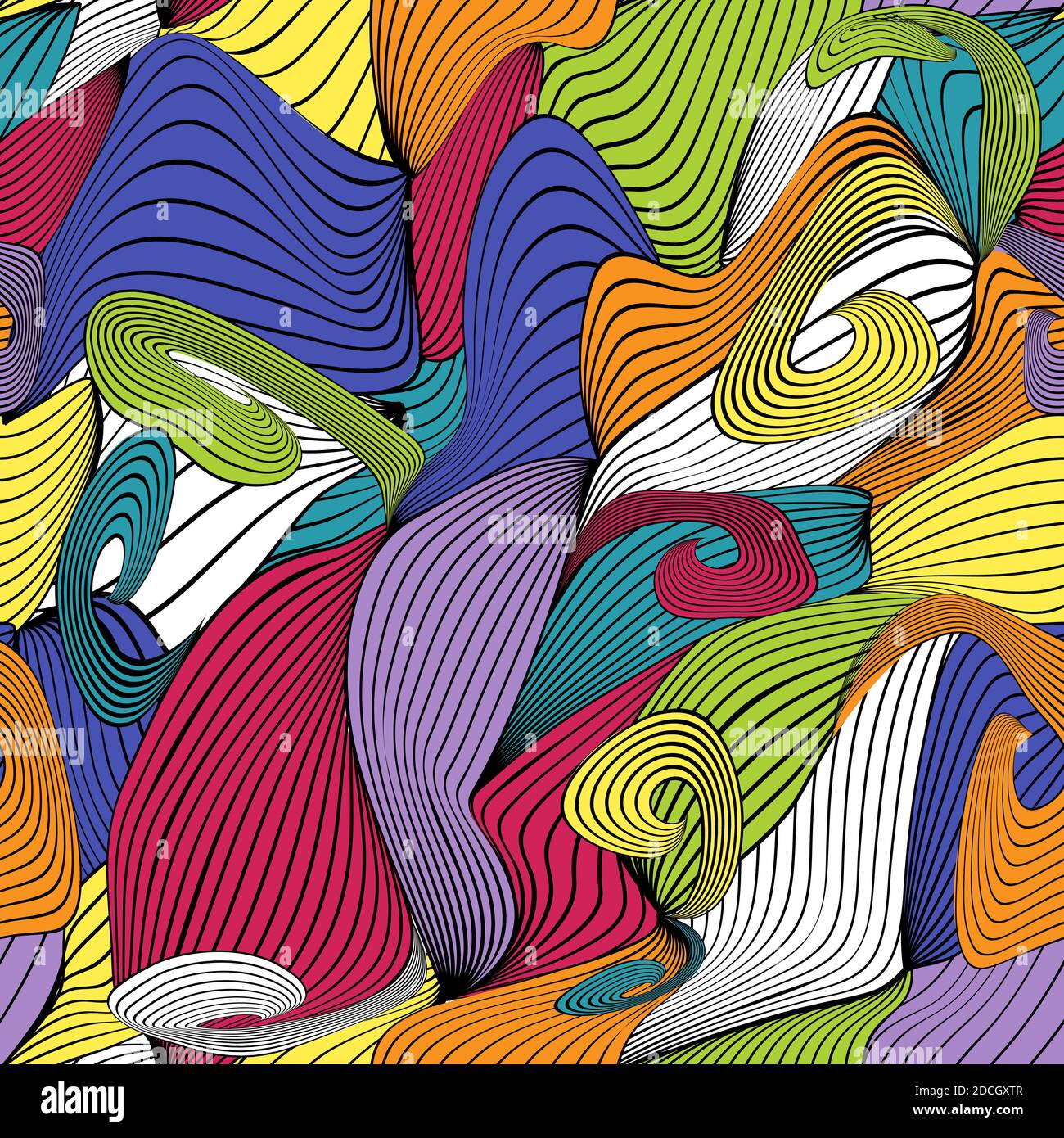 Abstract Wave Seamless Pattern Background. Illustration Stock Photo - Alamy