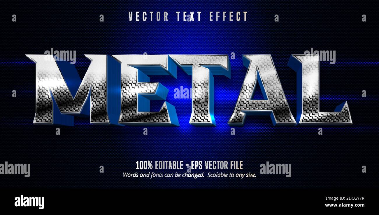 Metal Silver Text Silver metallic top Stock Vector Images - Alamy