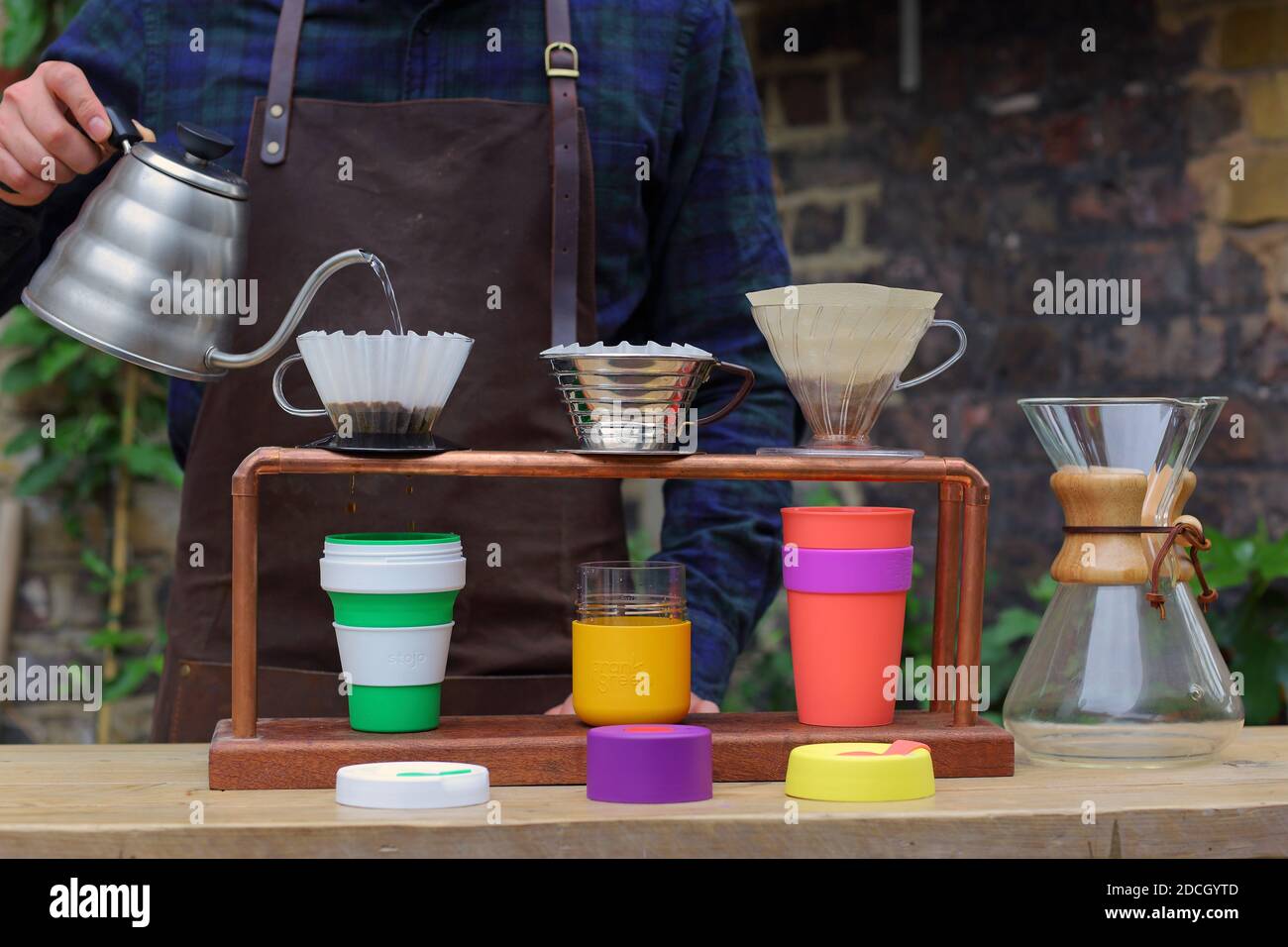Great Britain / England / London / Coffee Style /Barista is pouring
