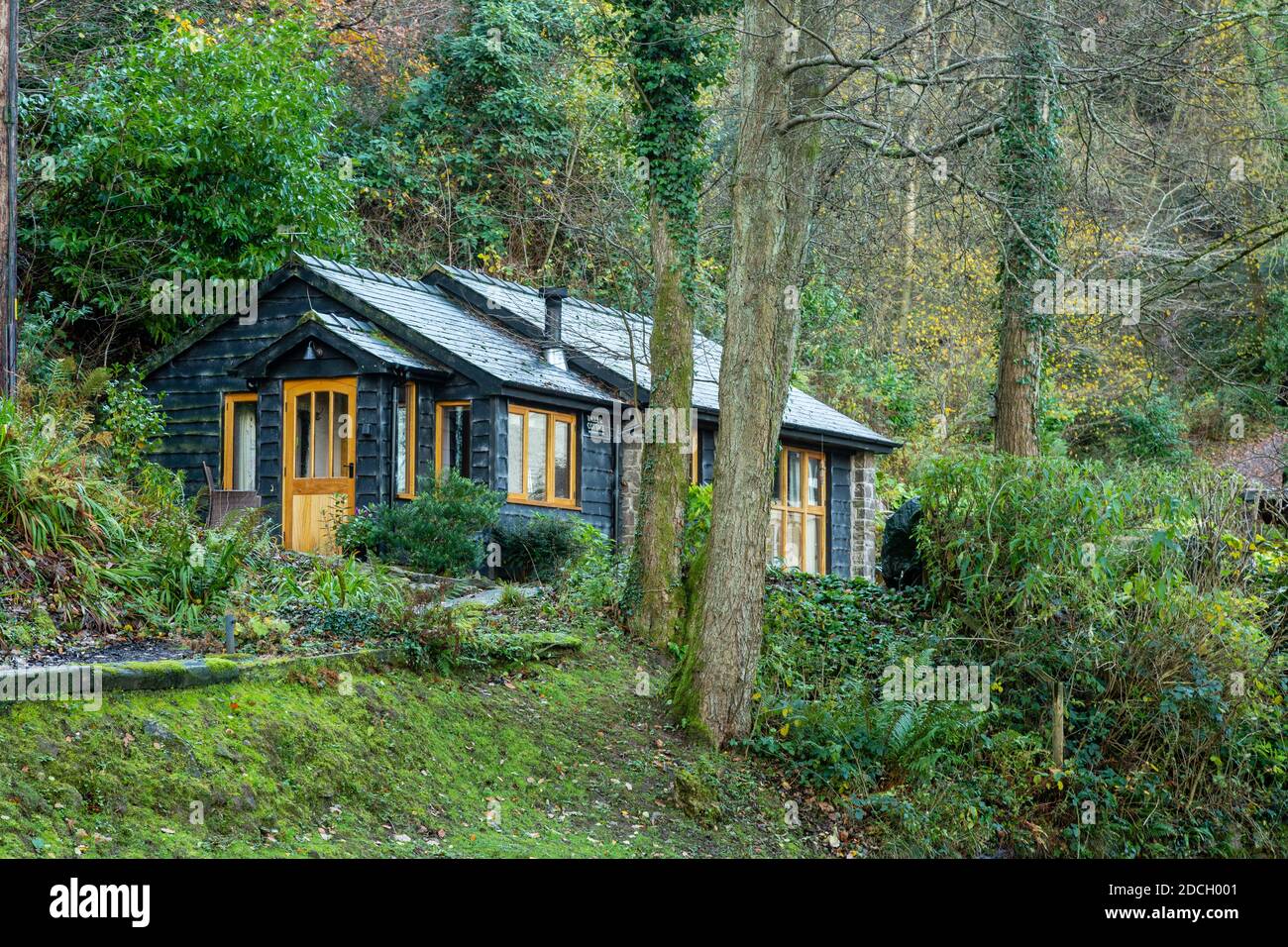 Incline Cottage, near Llanfoist, Monmouthshire and Brecon Canal, near Abergavenny, Monmouthshire Stock Photo