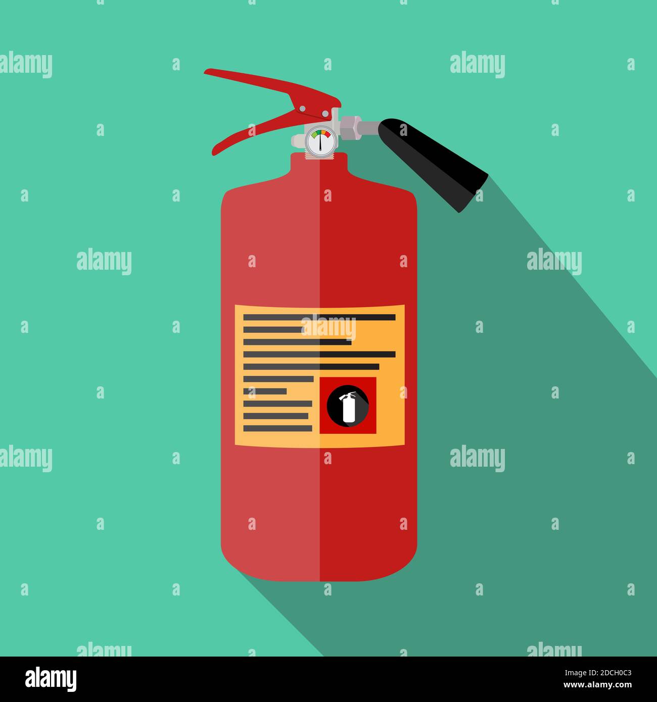 Flat Fire Extinguisher Icon with Place for Inscription. Illustration ...