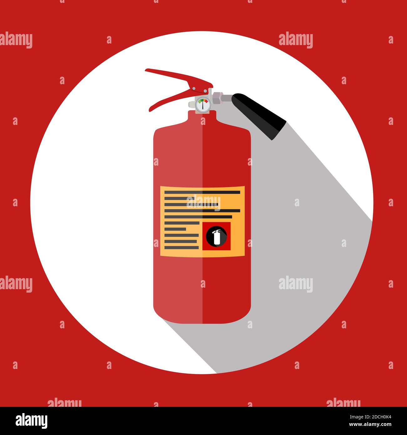 Flat Fire Extinguisher Icon with Place for Inscription. Illustration ...