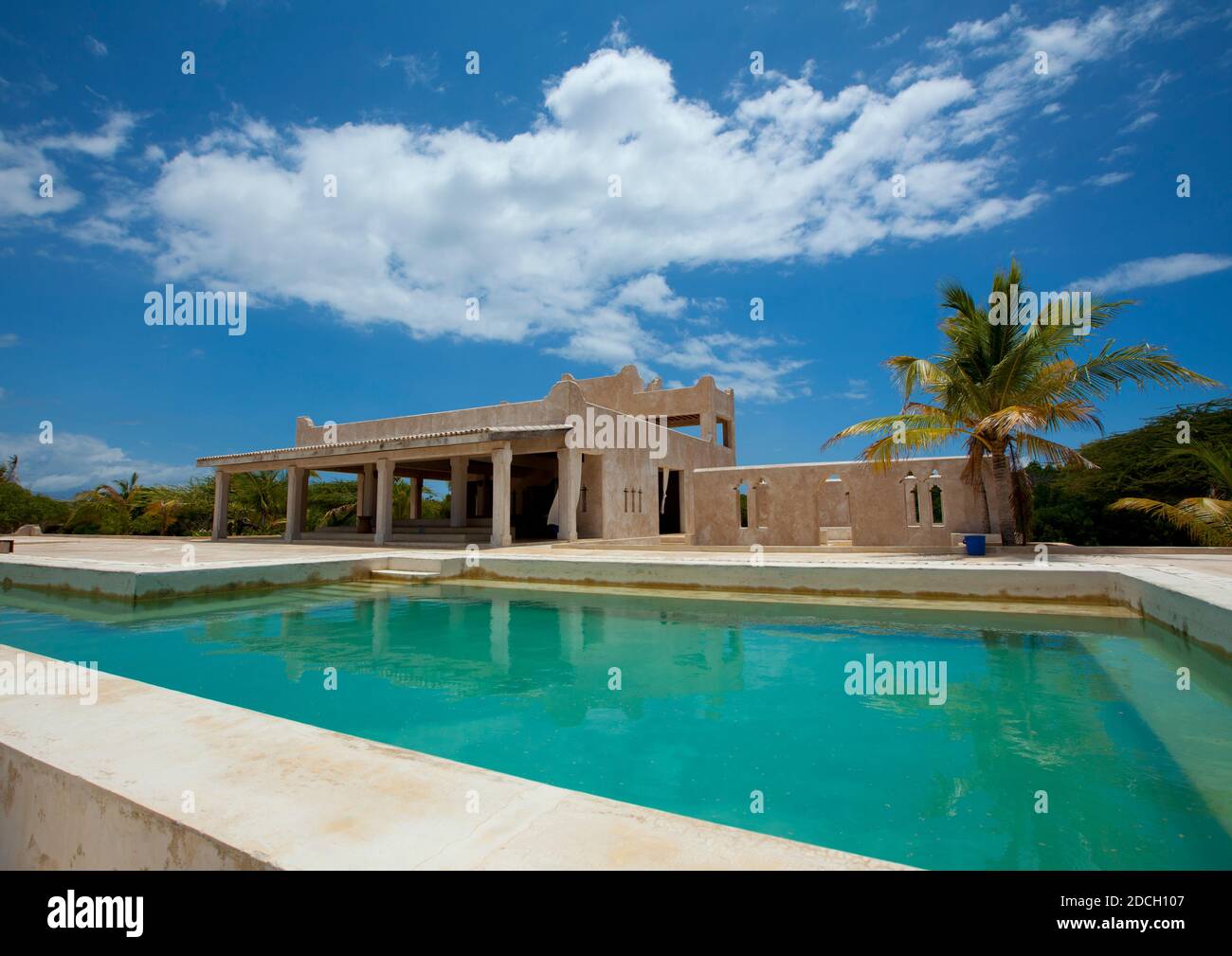 Swimming pool of a luxury house, Lamu County, Manda Island, Kenya Stock ...