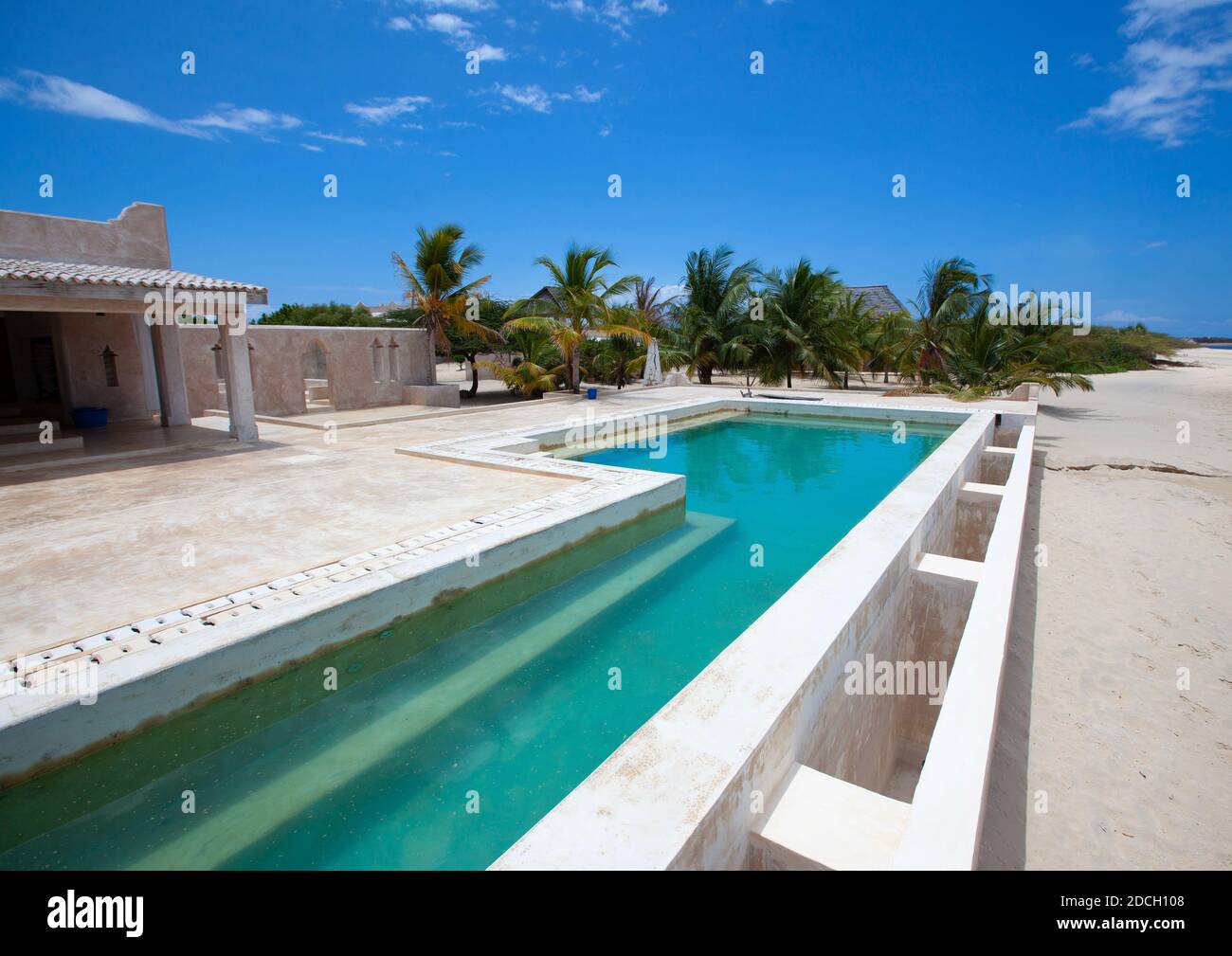 Swimming pool of a luxury house, Lamu County, Manda Island, Kenya Stock ...