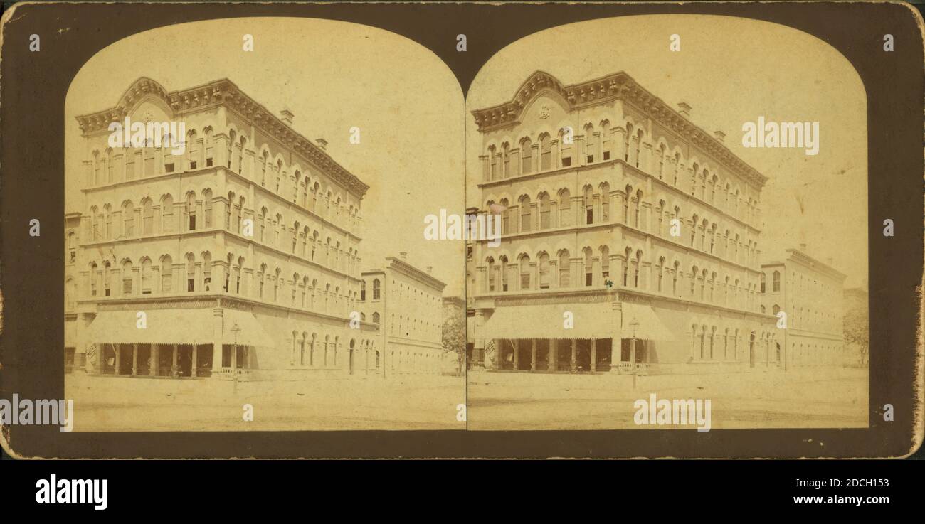 Stereoscopic view of the Wilson sewing machine co.'s store rooms, office & ware rooms at Cleveland, O., Sweeny, Thomas T., Ohio, Cleveland (Ohio Stock Photo