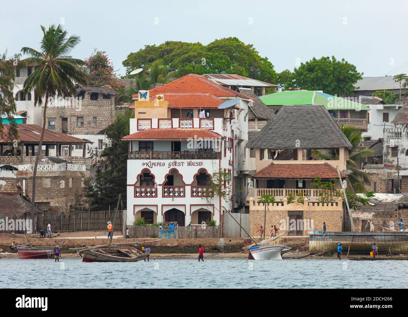 Houses on the seafront, Lamu County, Lamu, Kenya Stock Photo Alamy