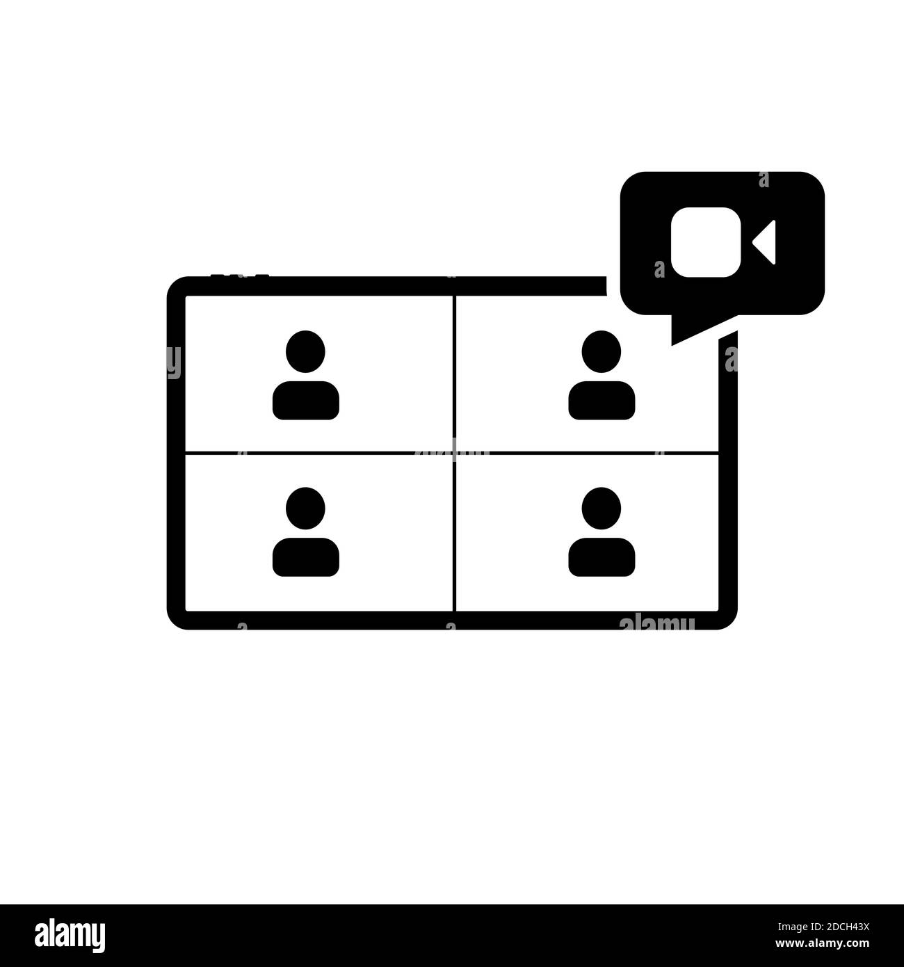 Group video call screen Black and White Stock Photos & Images - Alamy