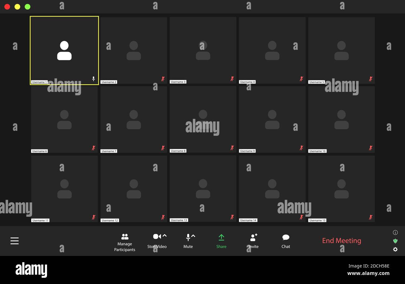 Zoom meeting interface Stock Vector Images - Alamy