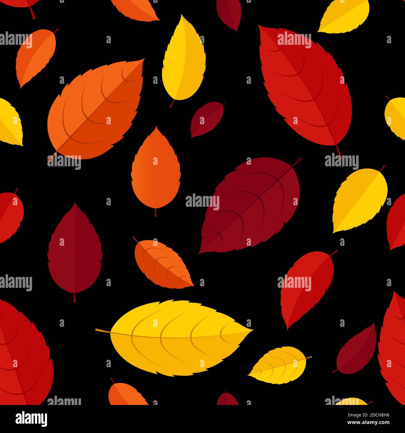 Autumn Leaves Seamless Pattern Background Illustration Stock Photo - Alamy