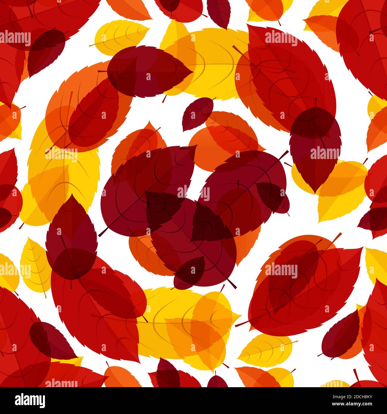 Autumn Leaves Seamless Pattern Background Illustration Stock Photo - Alamy