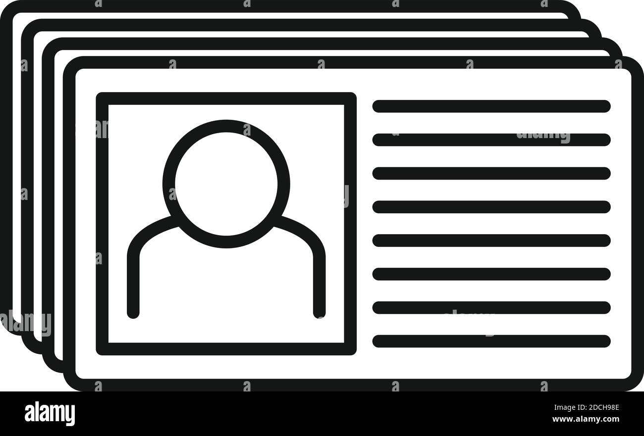 Recruiter cards icon, outline style Stock Vector