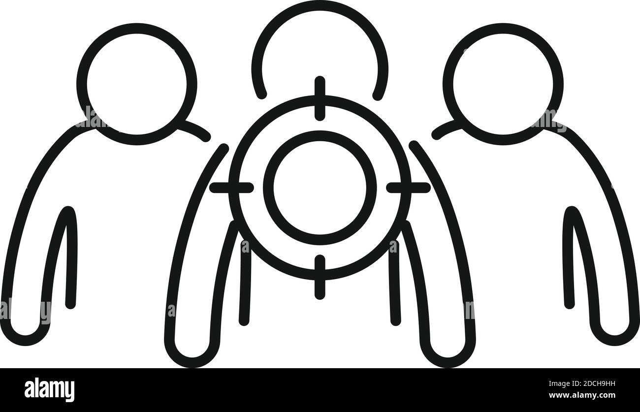 Recruiter target icon, outline style Stock Vector