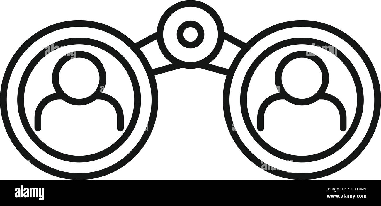 Recruiter connection icon, outline style Stock Vector