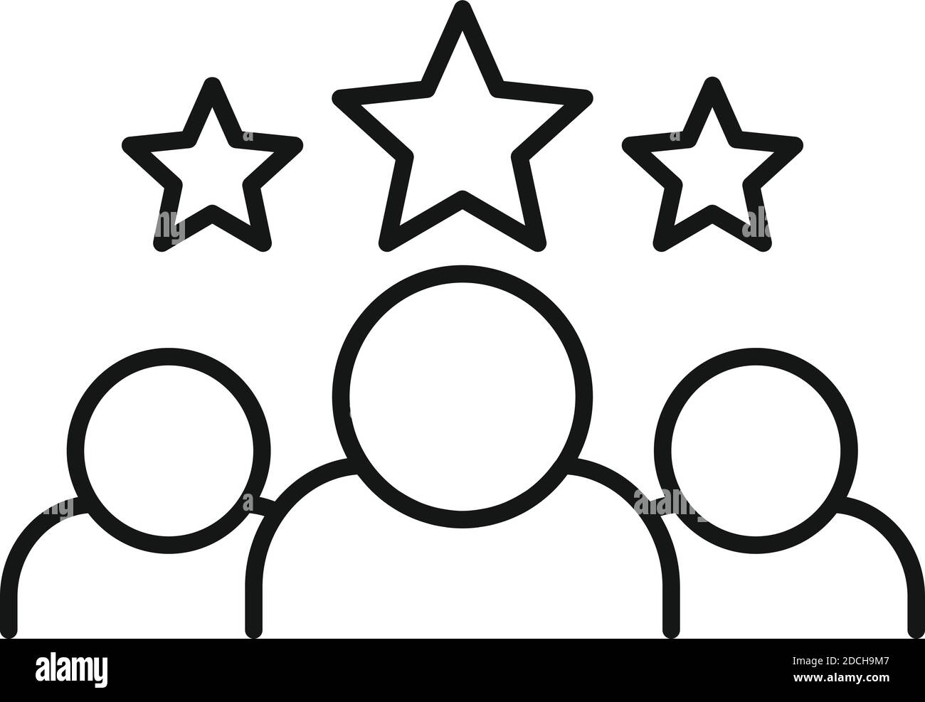 Star recruiter group icon, outline style Stock Vector
