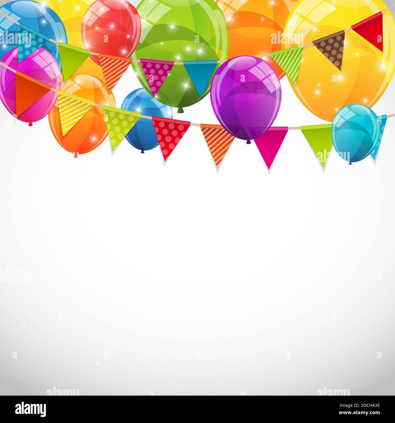 Party Background With Flags And Balloons Illustration Stock Photo - Alamy