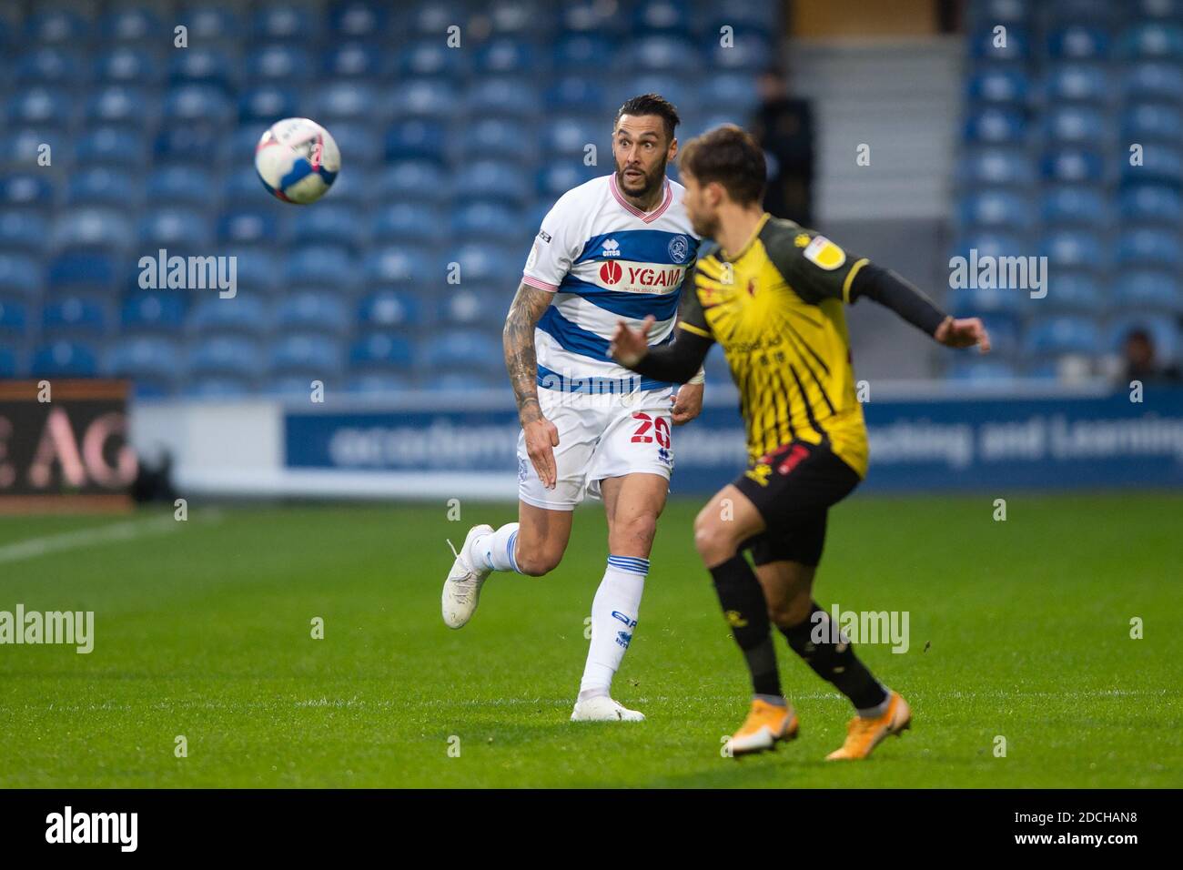 London, UK. 21st Nov, 2020. Geoff Cameron of Queens Park Rangers during the EFL Sky Bet Championship match between Queens Park Rangers and Watford at The Kiyan Prince Foundation Stadium, London, England on 21 November 2020. Photo by Salvio Calabrese. Editorial use only, license required for commercial use. No use in betting, games or a single club/league/player publications. Credit: UK Sports Pics Ltd/Alamy Live News Stock Photo