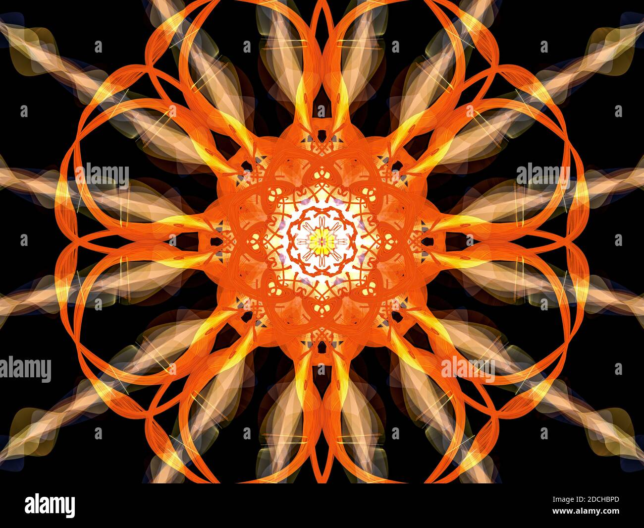 Abstract fractal colorful pattern over black background. Glowing neon pattern Stock Photo Alamy