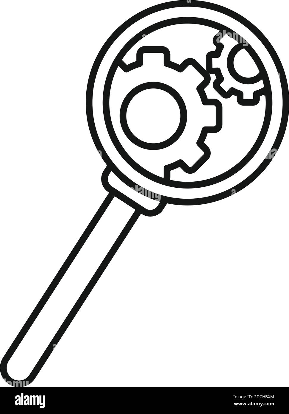 Search server bug icon, outline style Stock Vector