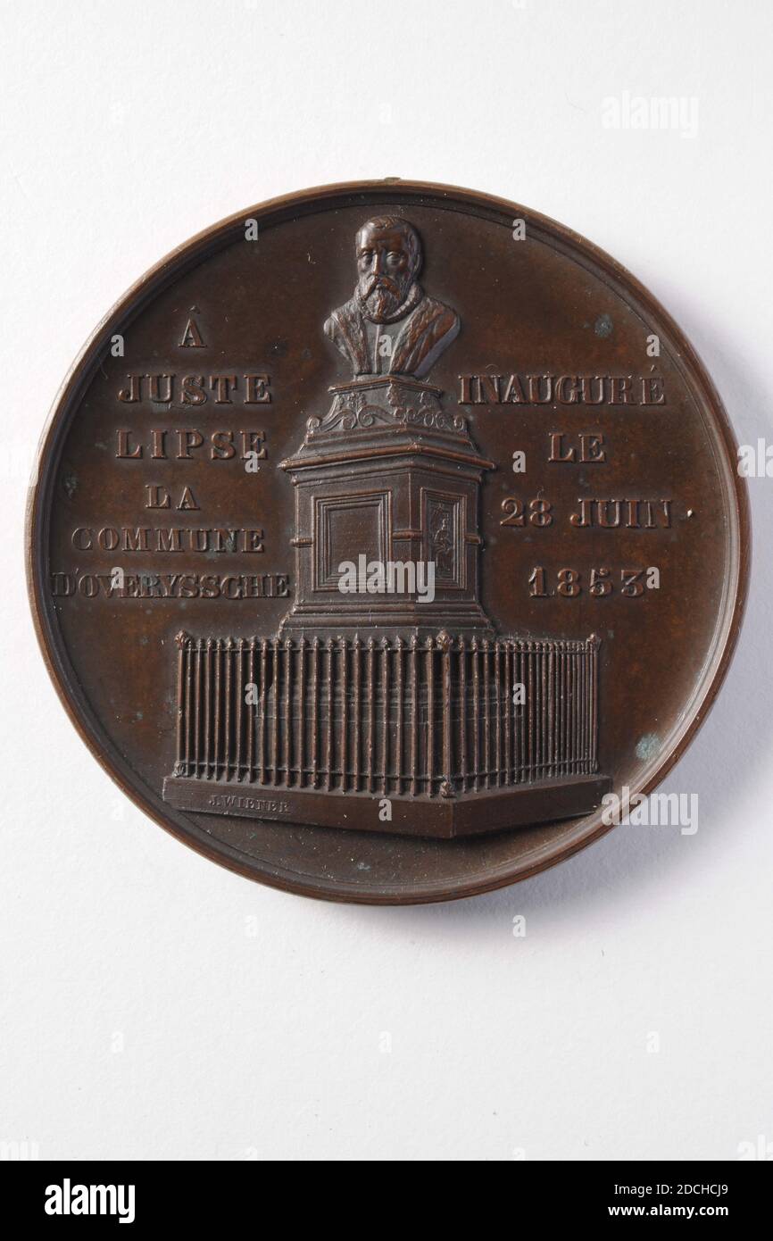 Medal Jacques Wiener 1853 Minted General 5 1 X 0 4cm 51 X 4mm Weight 54 6g Man S Portrait Bust Bronze Medal Minted On The Unveiling Of The Monument To Justus Lipsius 1574 1606 Humanist