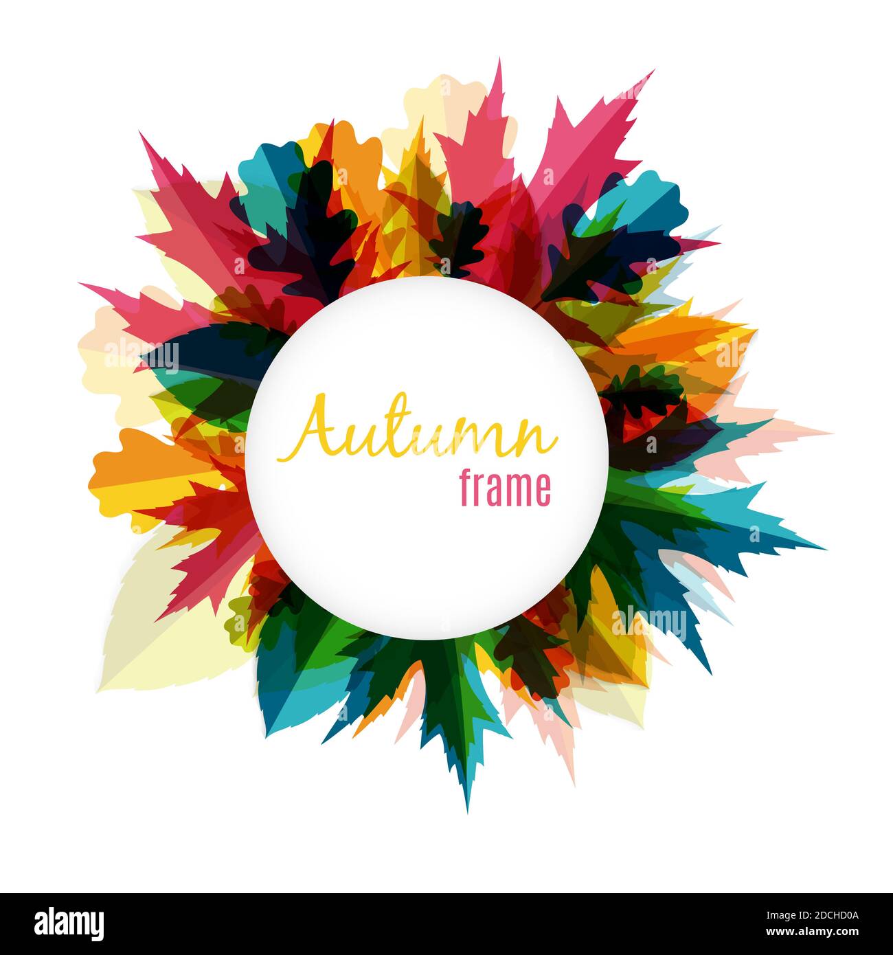 Natural Sunny Autumn Leaves Frame Background Illustration Stock Photo ...