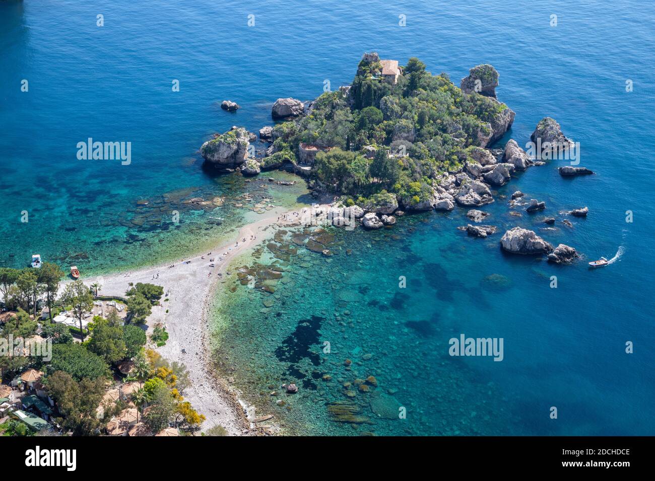 Taormina - The beautifull little island Isola Bella - Sicily Stock Photo