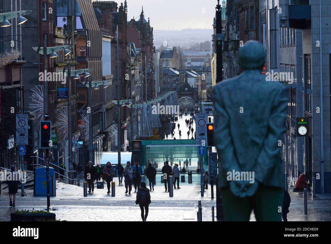 Glasgow Buchanan Street on day after moving into Covid Level 4 Stock Photo