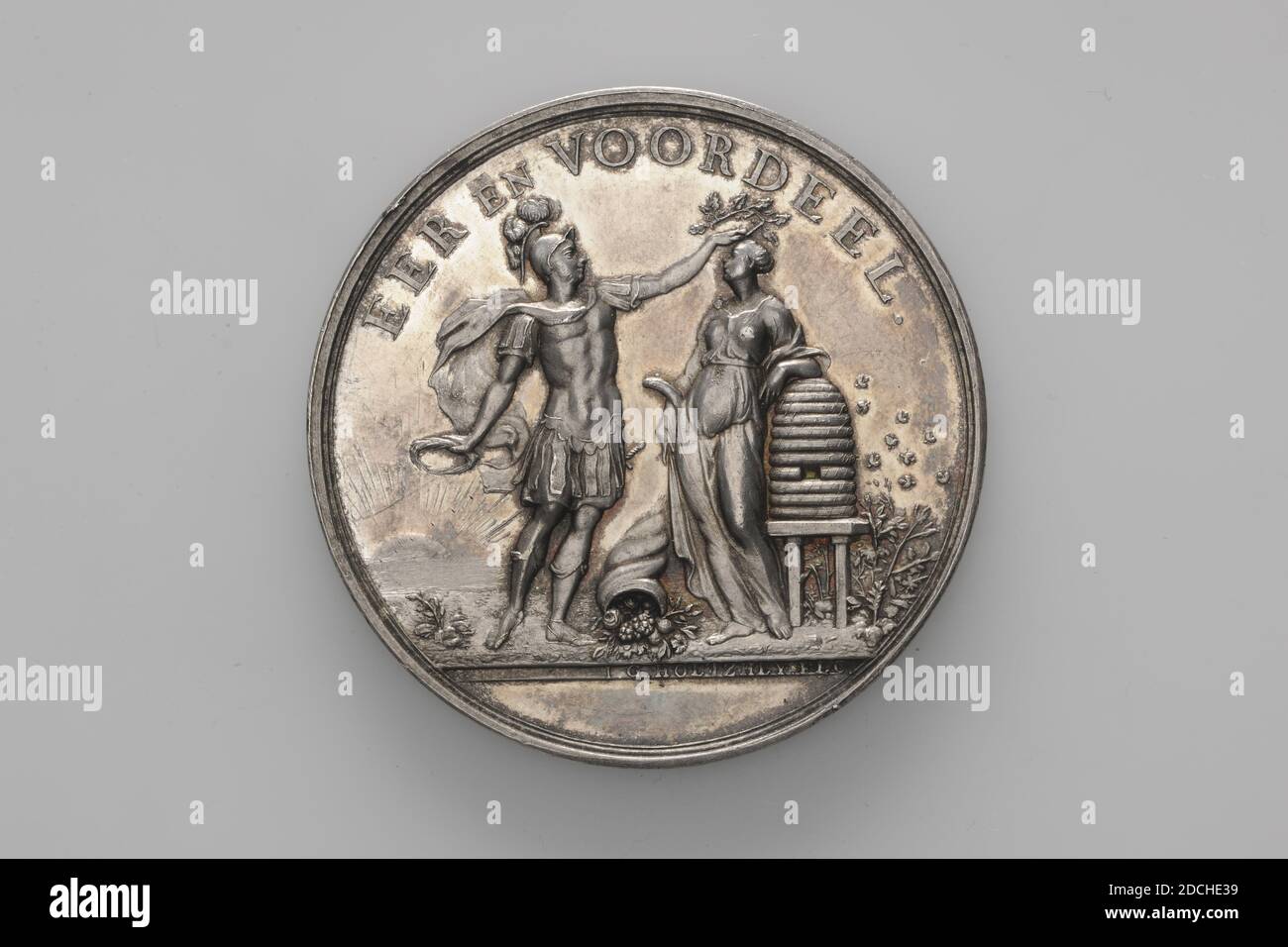 prize medal, 1848, minted, General: 5.9 x 0.4cm (59 x 4mm), Weight: 51.3g, personification, female, sunrise Stock Photo