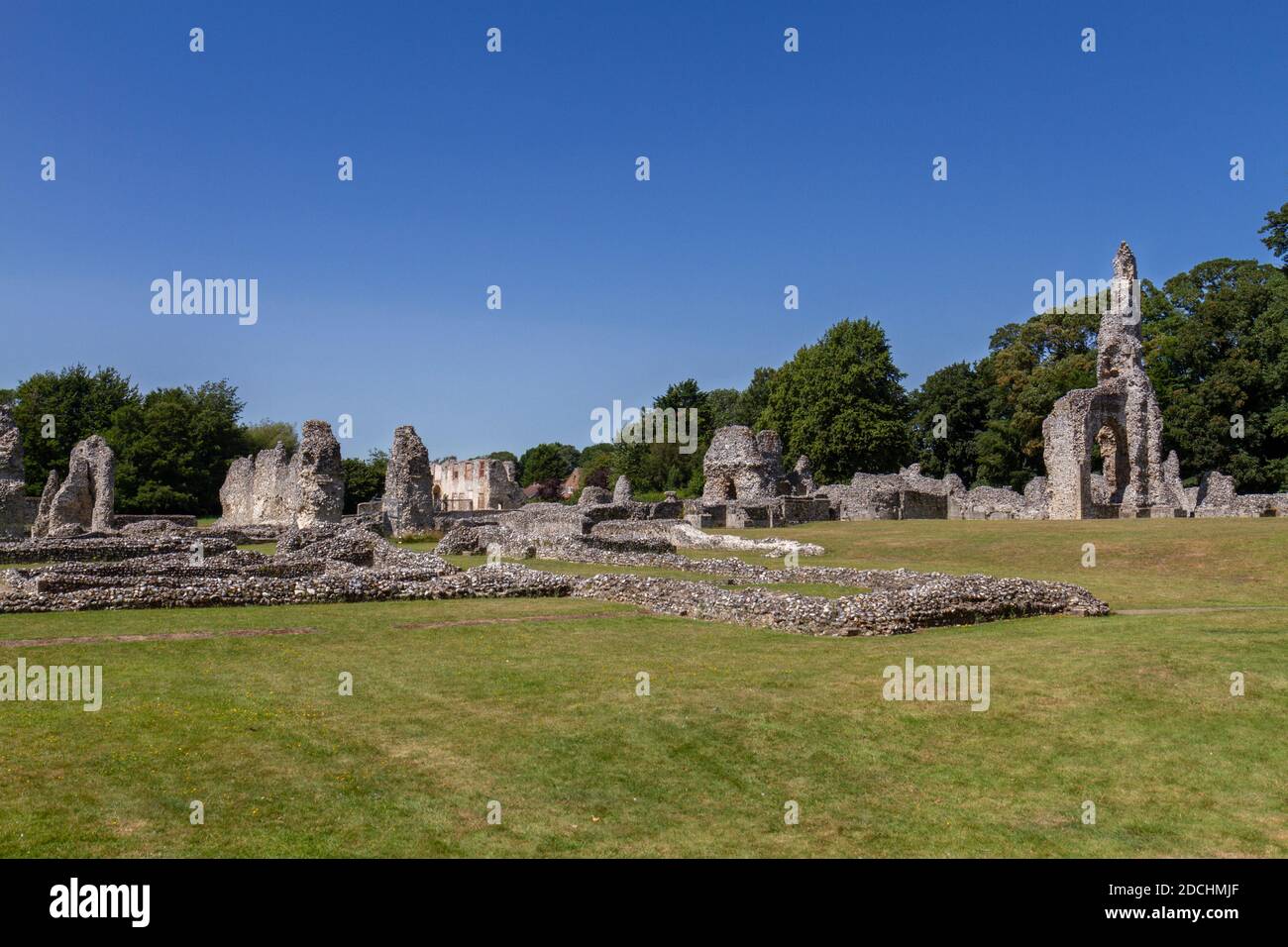 The remains of Thetford Priory, a Cluniac monastic house in Thetford, Norfolk, England. Stock Photo