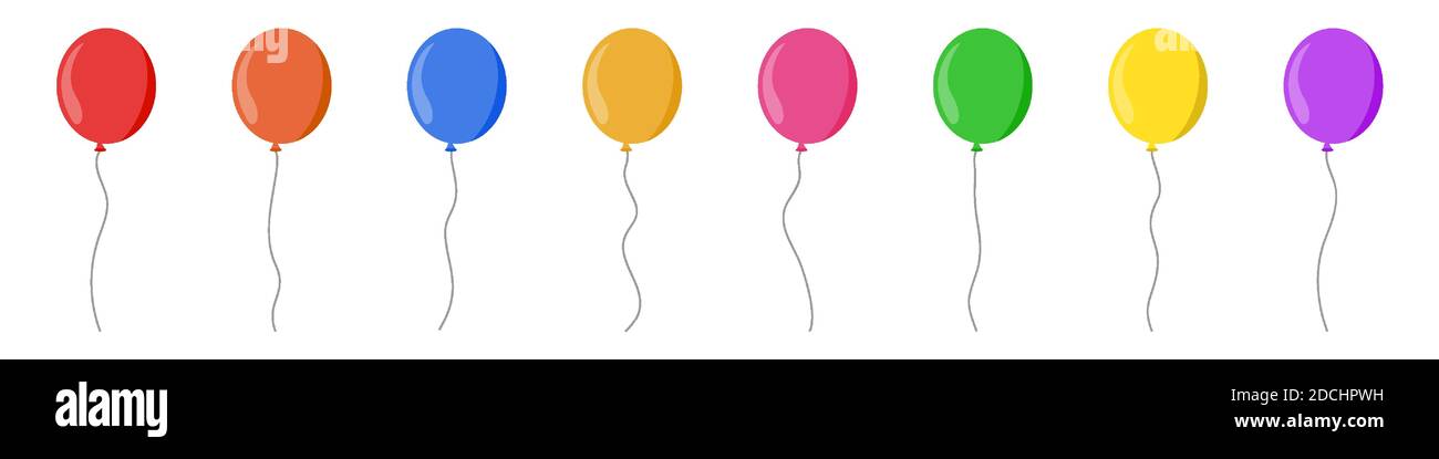 Balloon set isolated on white background. Vector illustration Stock Vector
