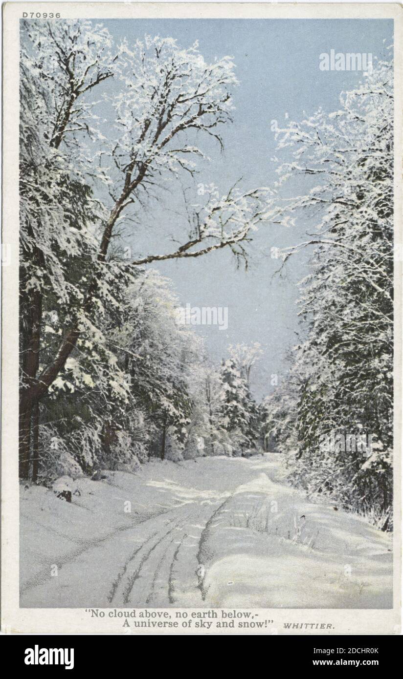 Snow Scene, still image, Postcards, 1898 - 1931 Stock Photo