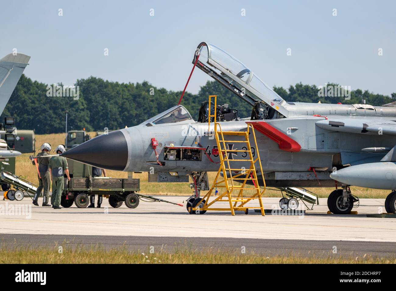 Panavia Tornado bomber jet from the German Air Force on the tarmac of Wunstorf airbase. Germany - June 9, 2018 Stock Photo