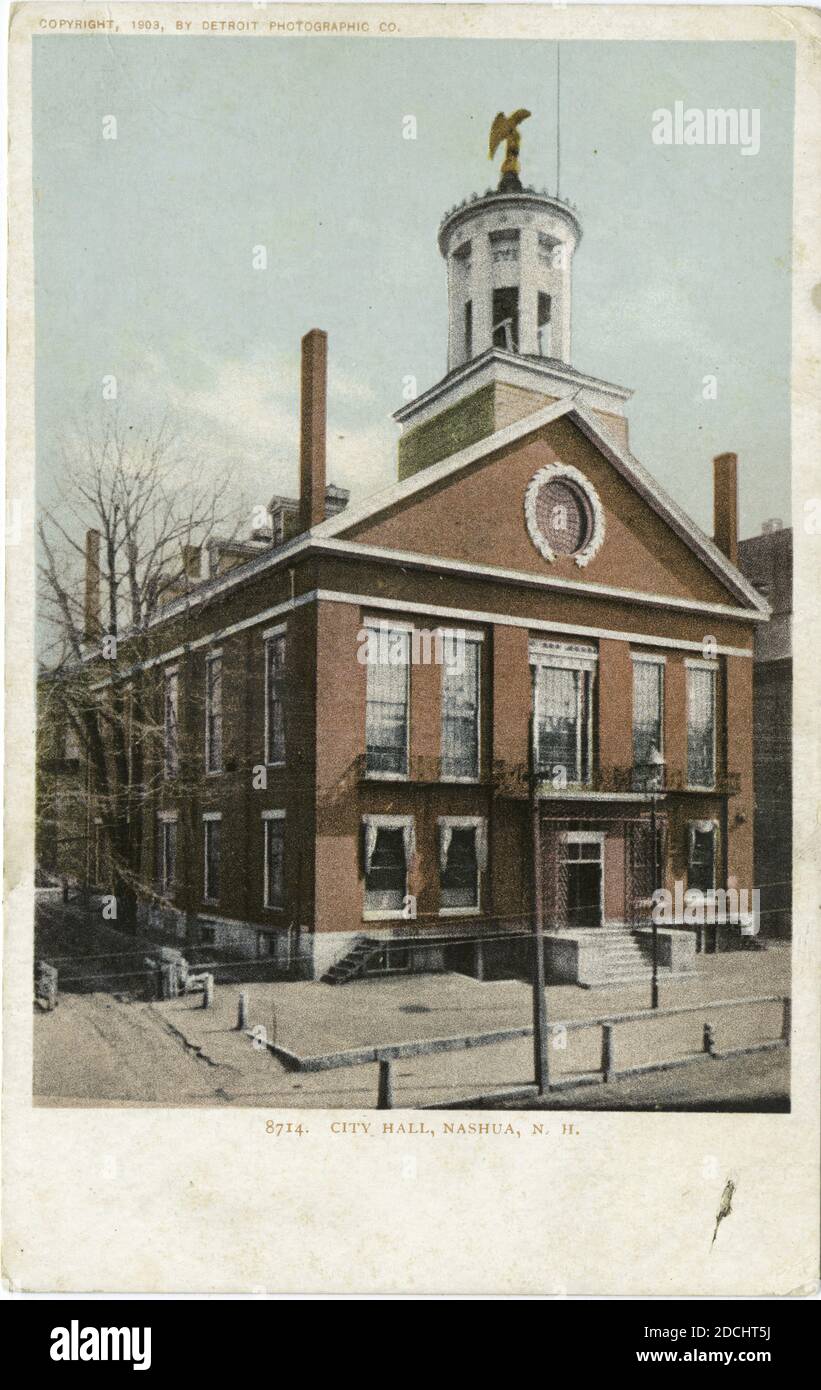 City Hall, Nashua, N. H., still image, Postcards, 1898 1931 Stock