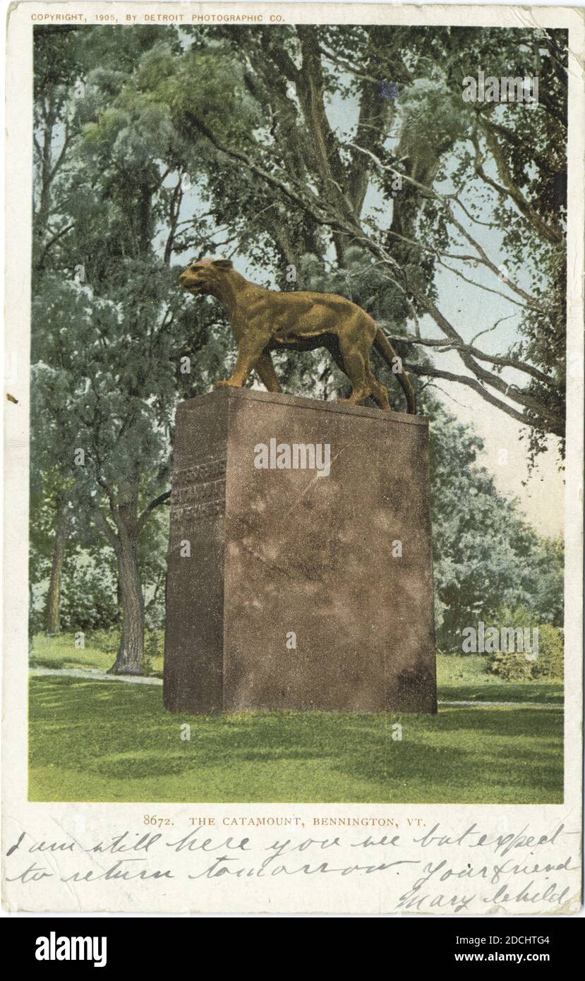 The Catamount, Bennington, Vt., still image, Postcards, 1898 - 1931 Stock Photo