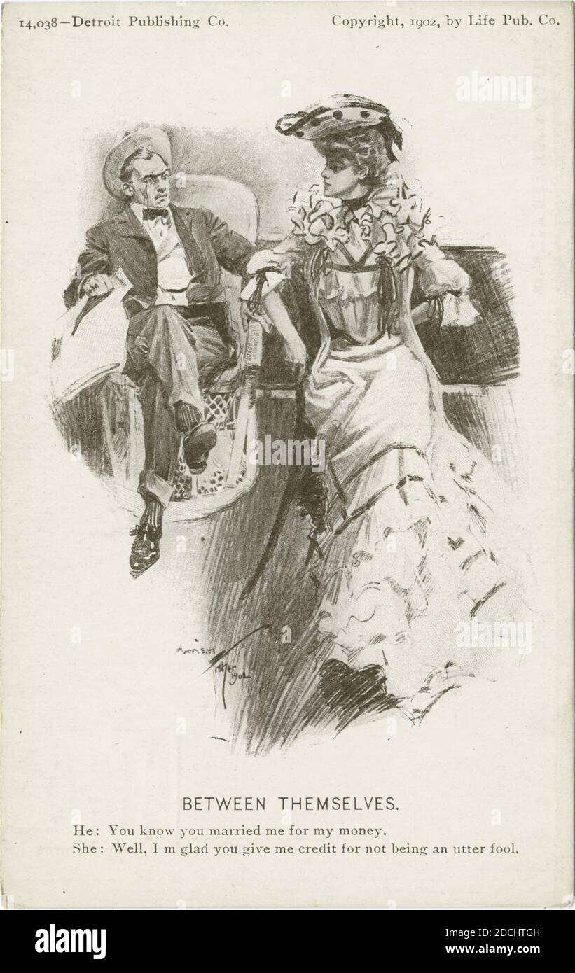 Between Themselves, Life Cartoons, still image, Postcards, 1898 - 1931 Stock Photo