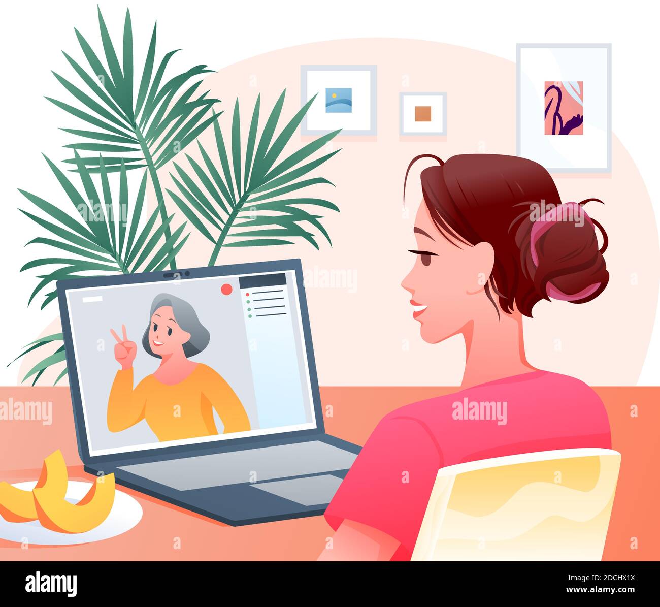 Zoom meeting cartoon hi-res stock photography and images - Alamy