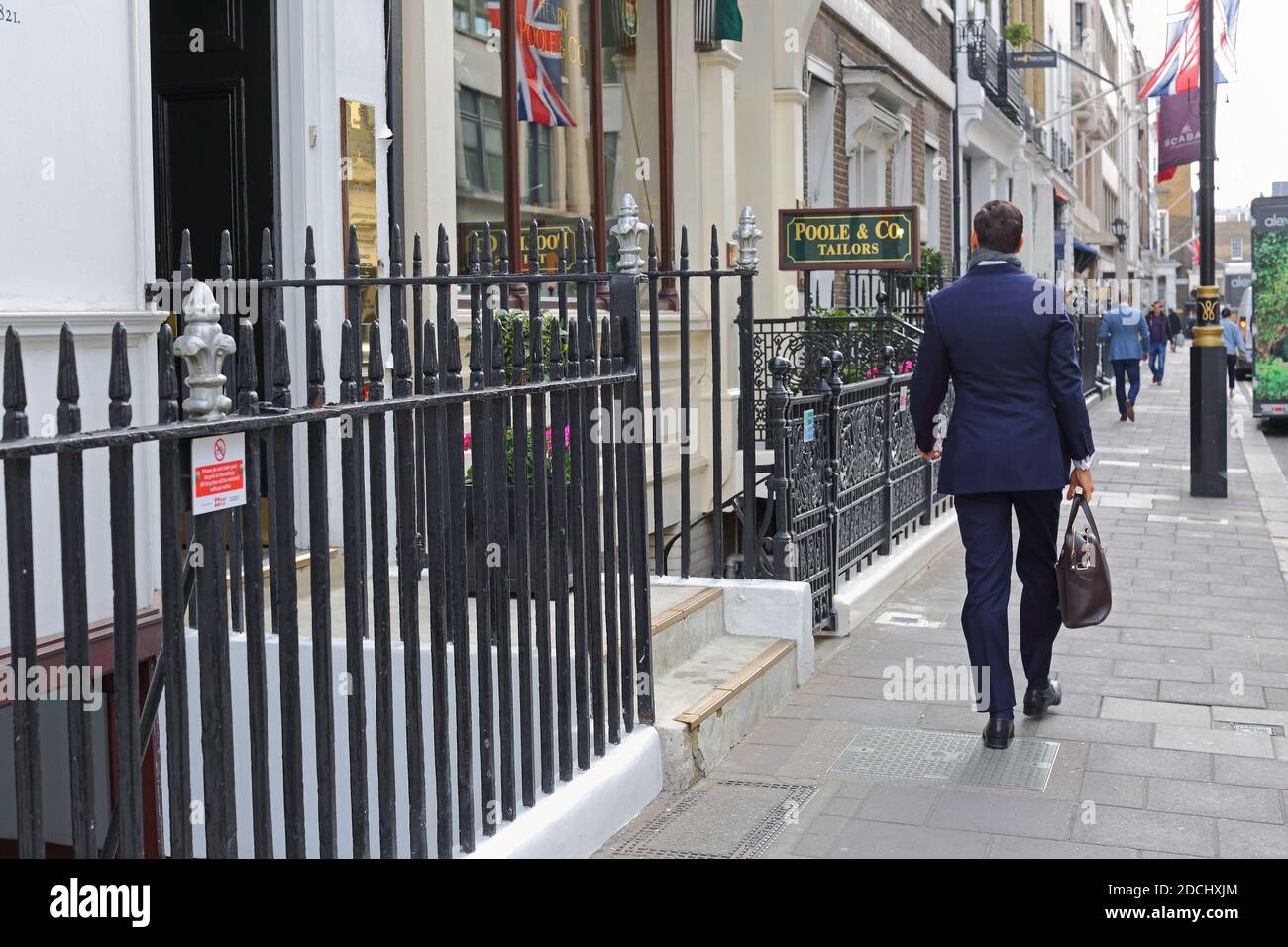 London’s top tailors in Savile Row the world’s most famous suiting street. Stock Photo
