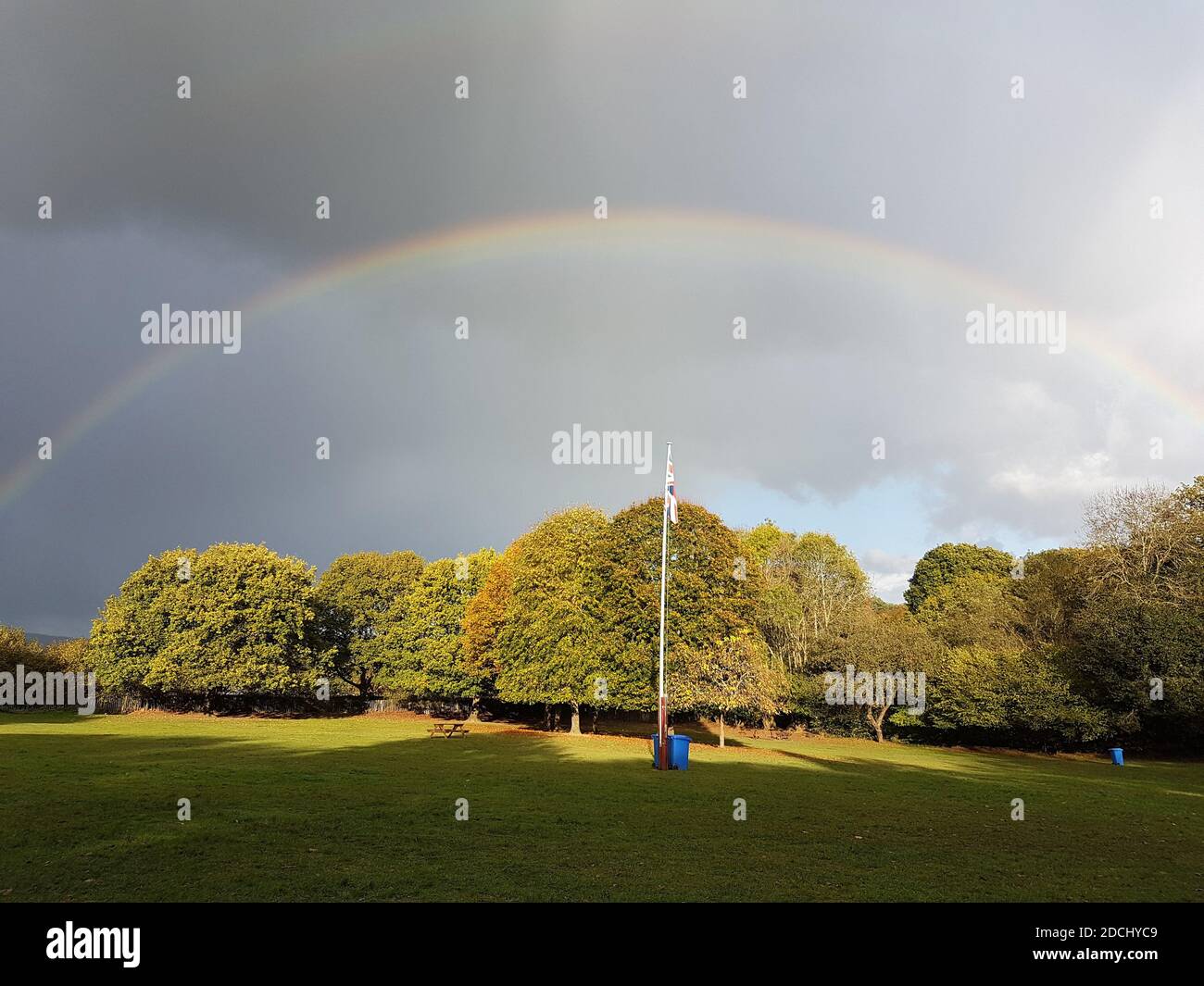 Rainbow in the Surrey Hills Stock Photo