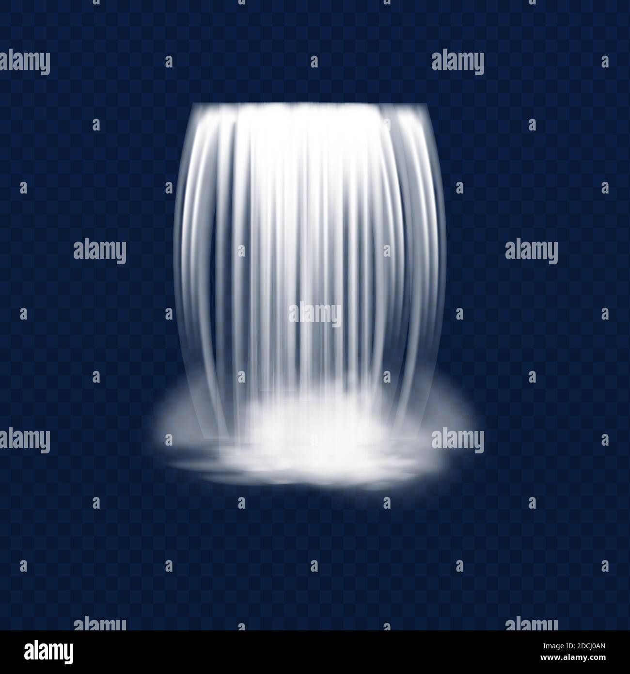 Falling transparent waterfall or river.Vector realistic illustration ...