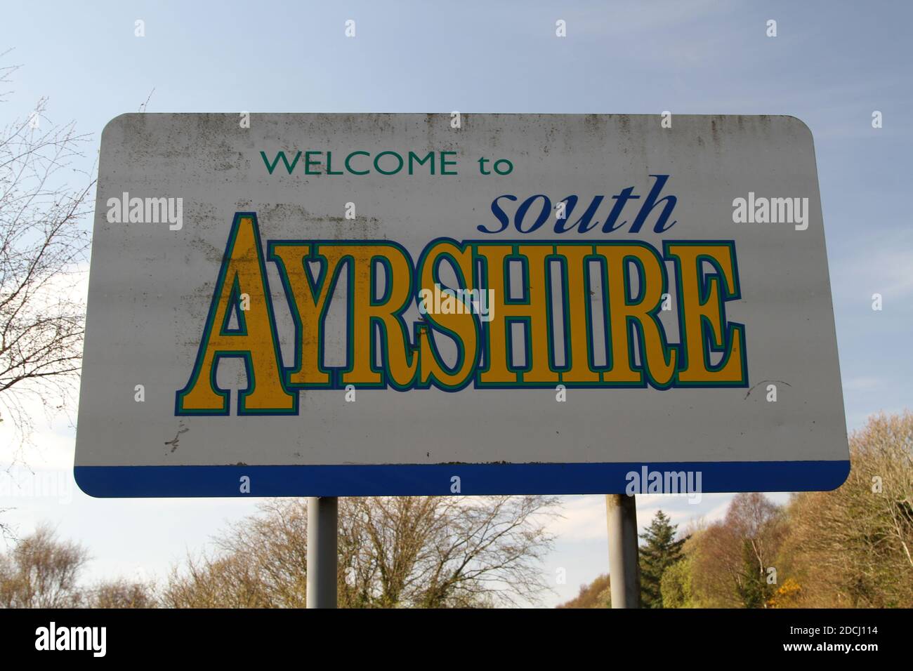 to South Ayrshire road sign, southern end outside Cairnryan on