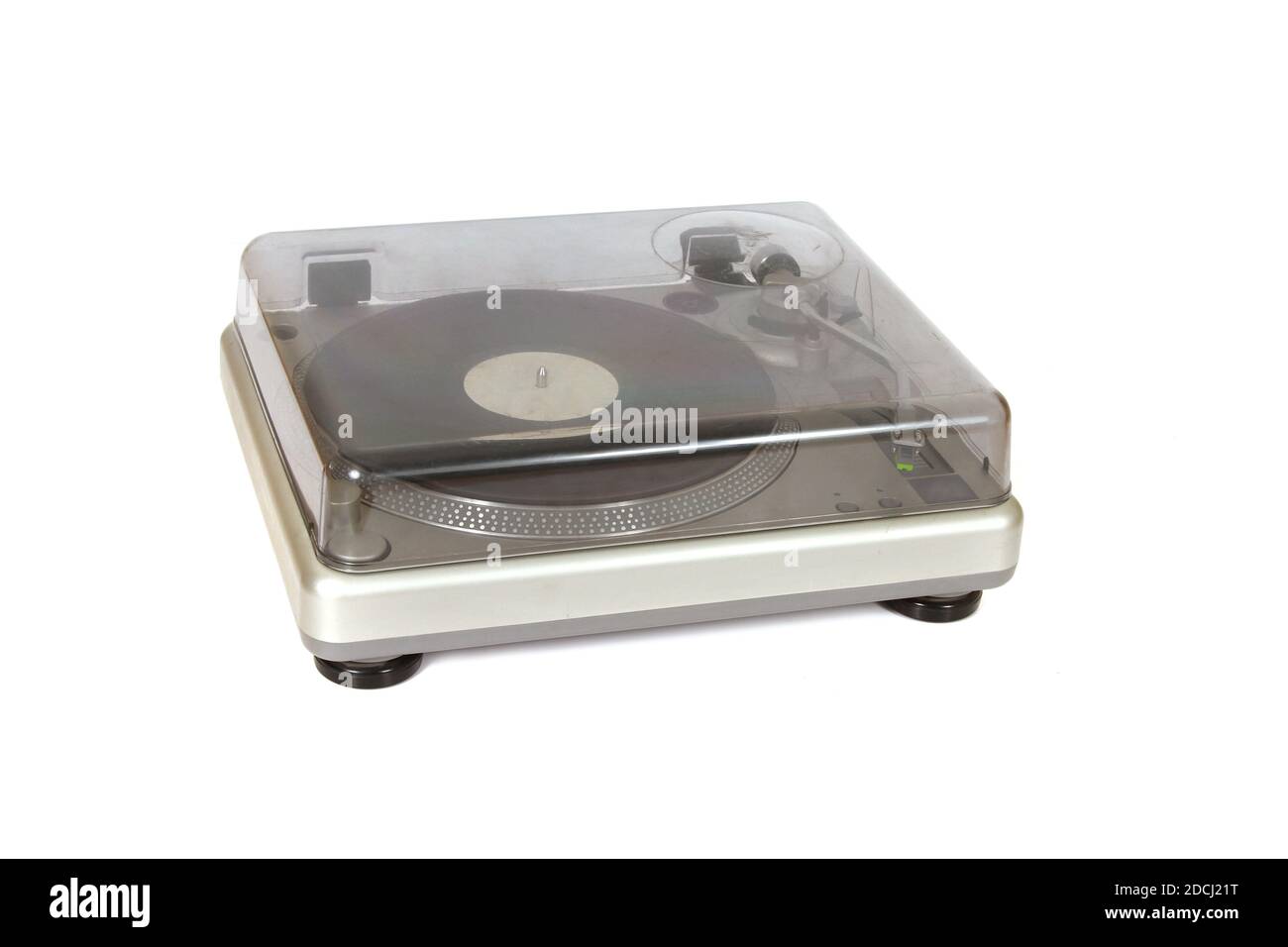 A record player with a vinyl isolated on a white background Stock Photo ...