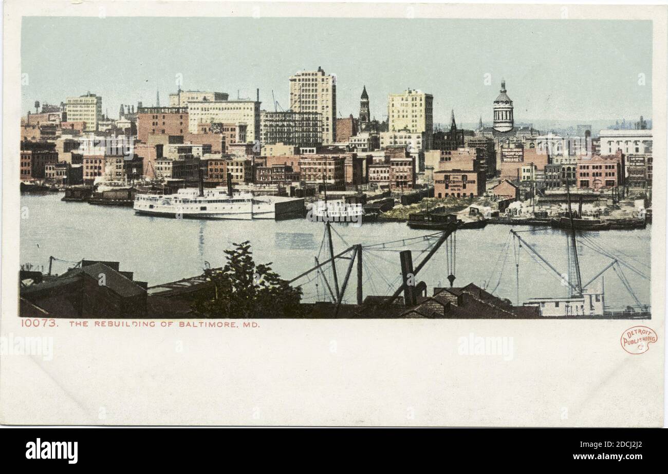 The Rebuilding of Baltimore, Baltimore, Md., still image, Postcards, 1898 - 1931 Stock Photo