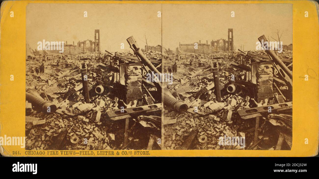 Chicago fire views: Field, Leiter & Co.'s store., still image, Stereographs, 1871 Stock Photo