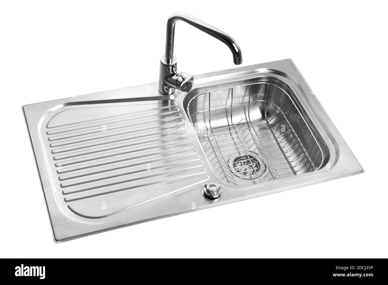 Dishwasher sink isolated on white background Stock Photo