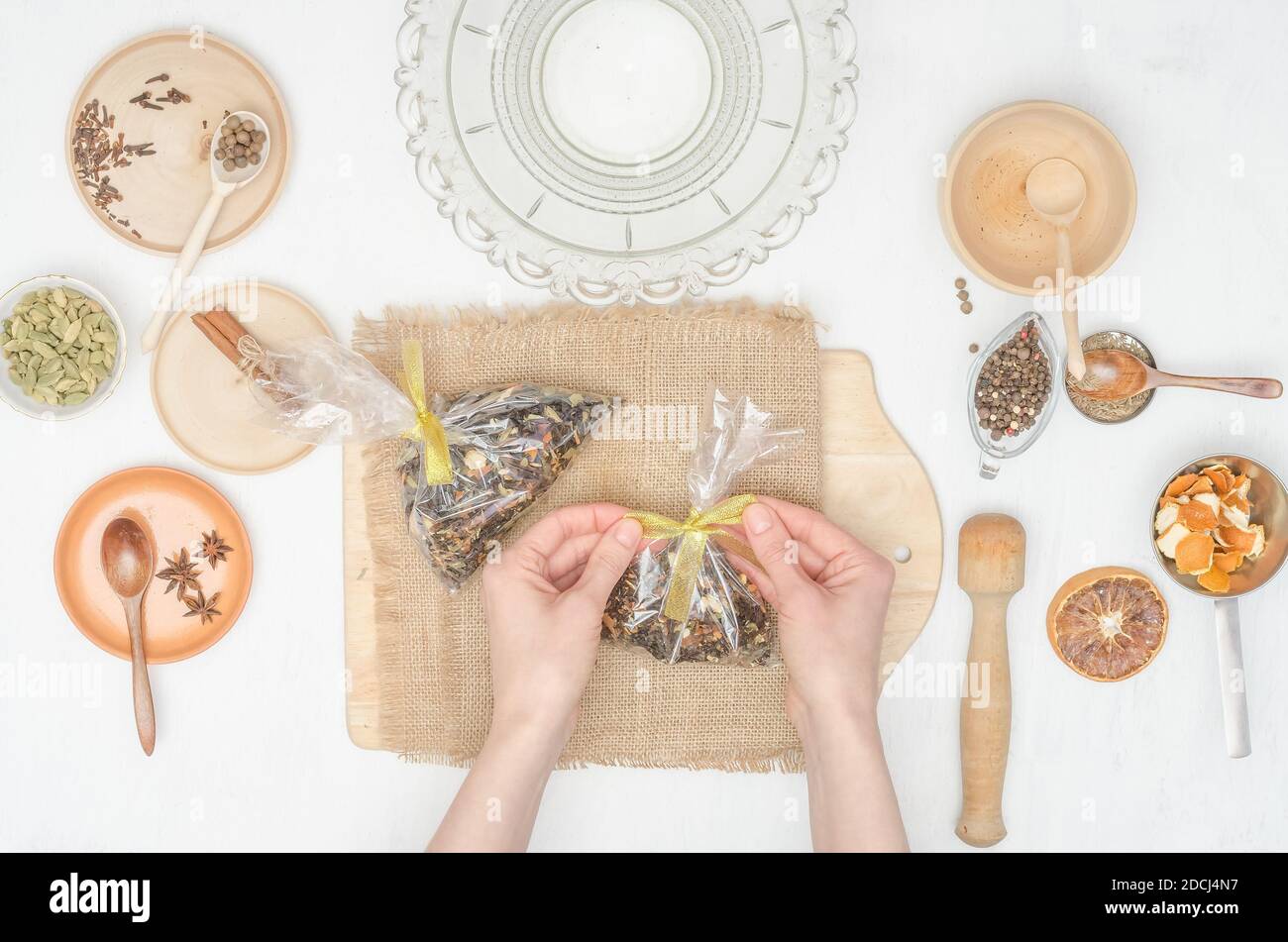 Step by step preparation of Indian masala tea with spices. Step 24