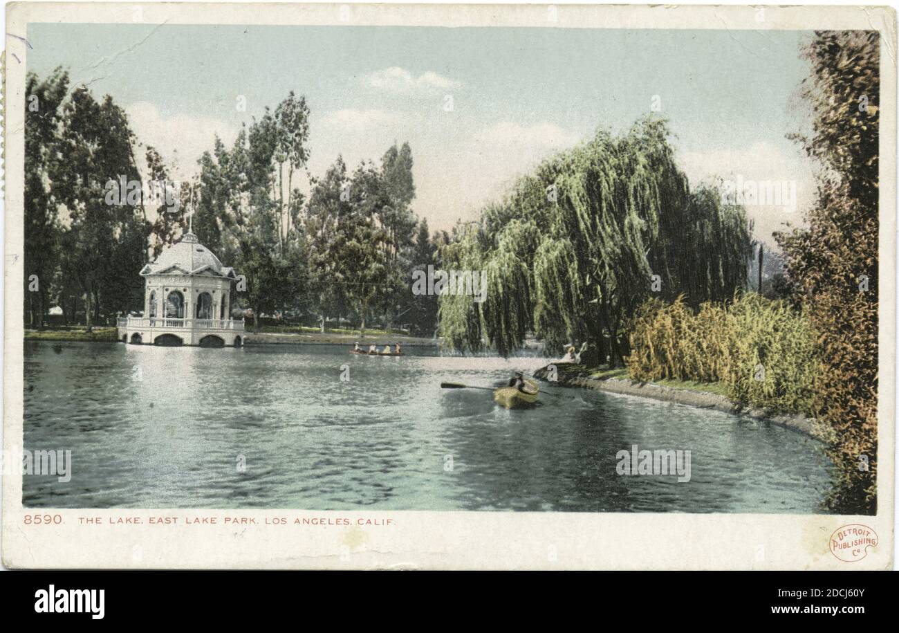 The Lake, Eastlake Park, Los Angeles, Calif., still image, Postcards