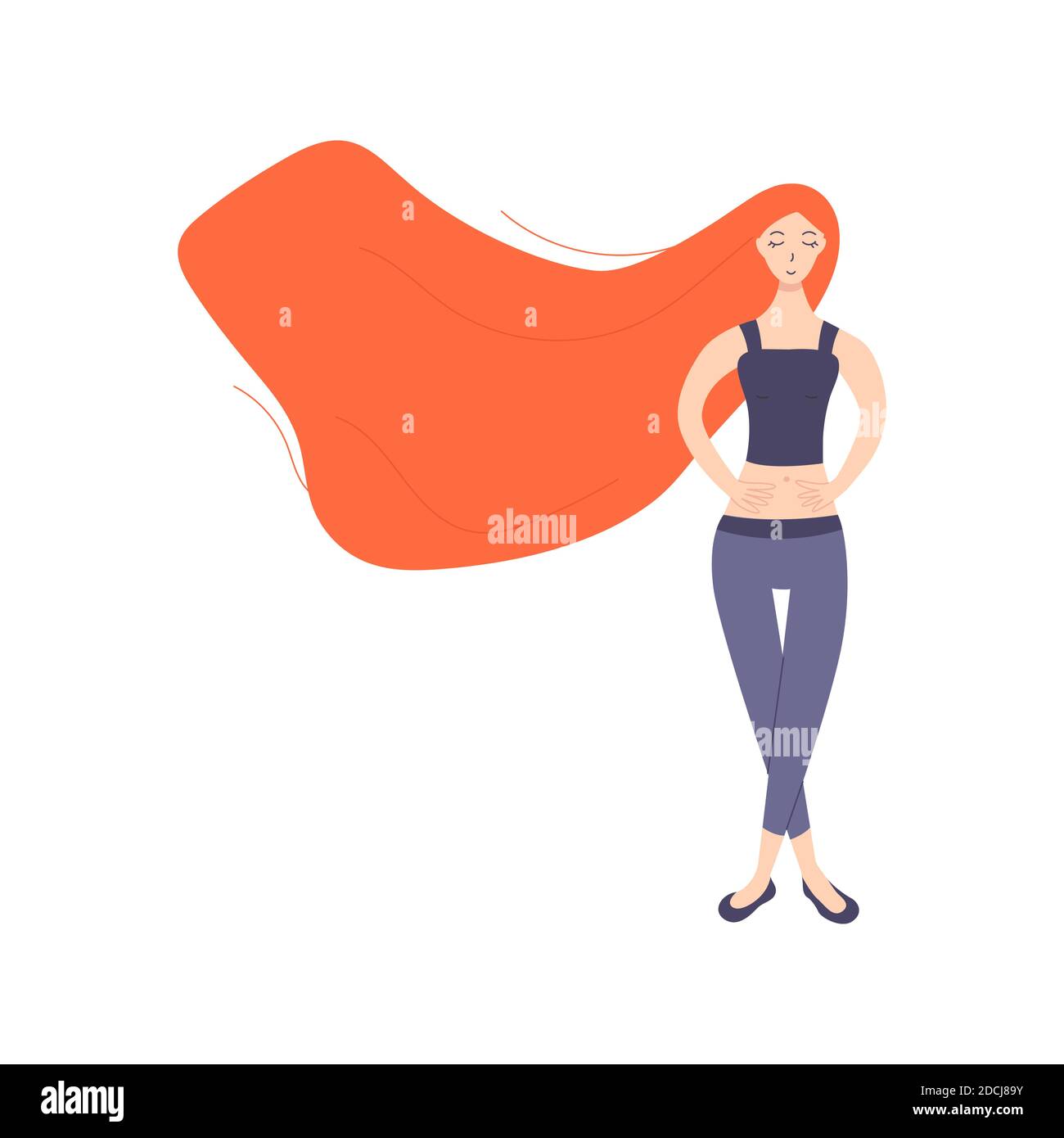 Cartoon Pretty Girl Long Hair High Resolution Stock Photography and