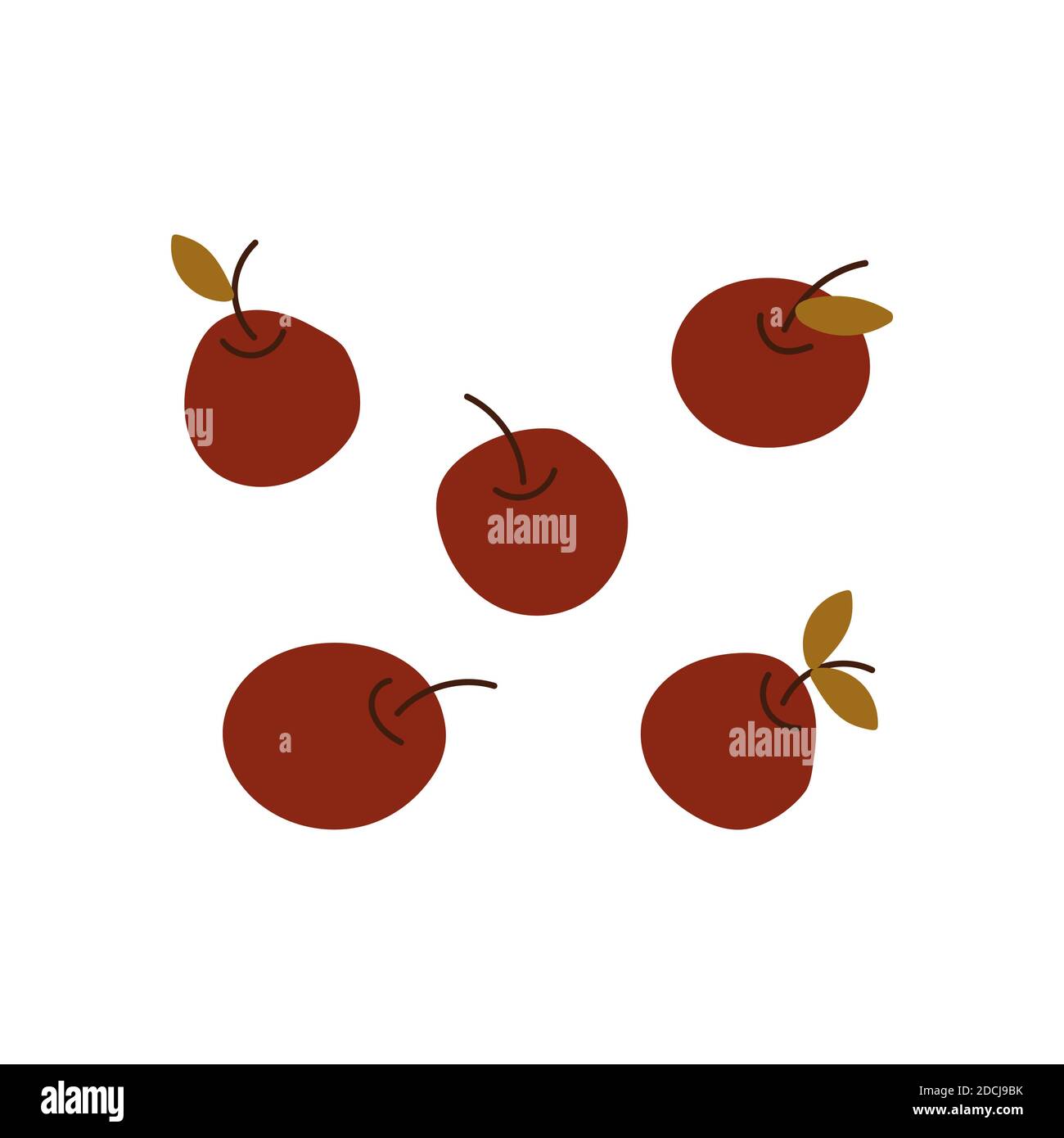Red ripe apples. Harvest vitamin fruits, healthy food. Colorful vector ...