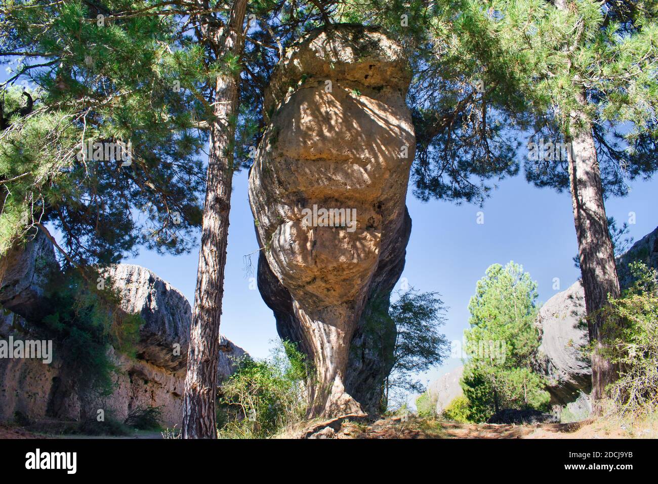 Roca en la ciudad encantada de Cuenca, España Stock Photo