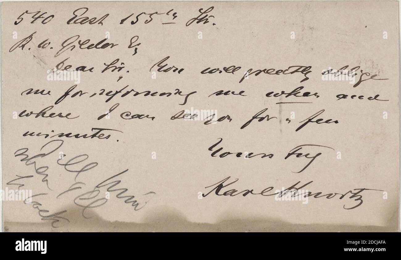 Knortz, Karl, text, Correspondence, 1886 Stock Photo