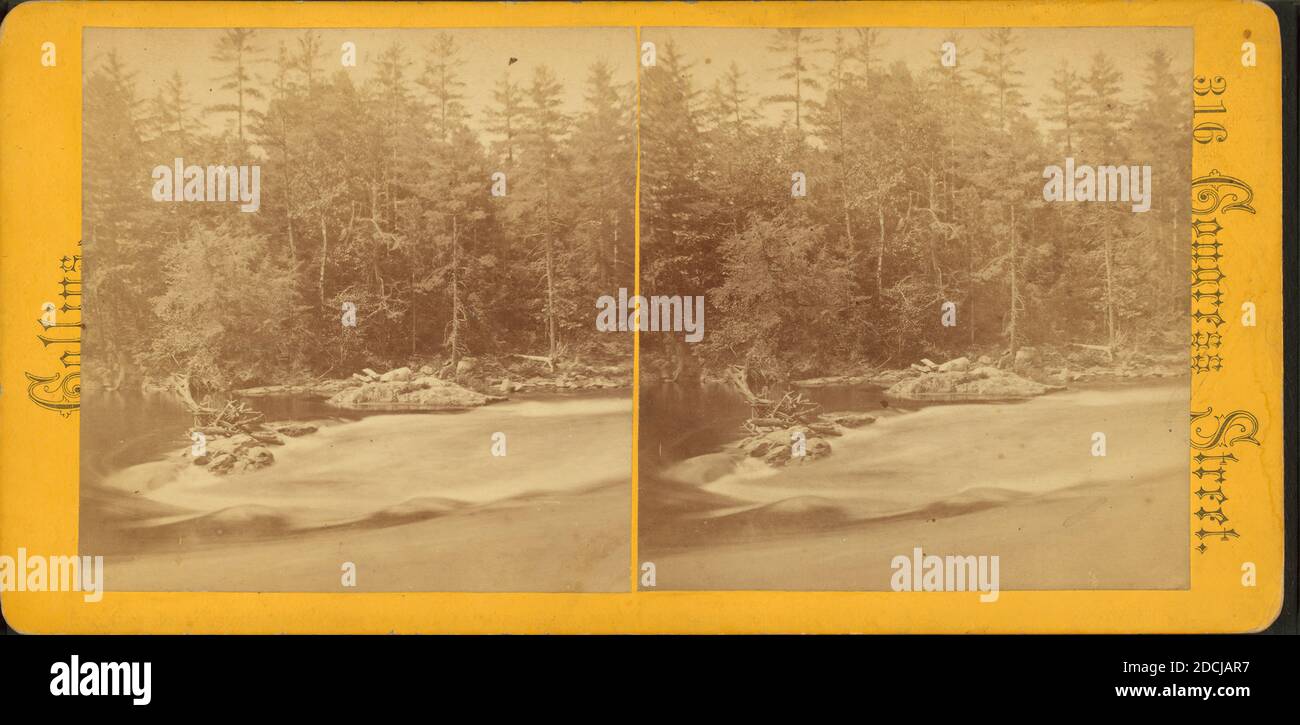 Saco River scenery, Hiram, Me., still image, Stereographs, 1850 - 1930, Collins, George E. (fl. 1870-1879 Stock Photo